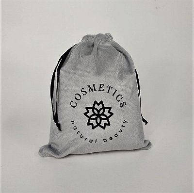Saquinho de Suede Borda Simples - Personalizado com a sua Logo ou Marca.
