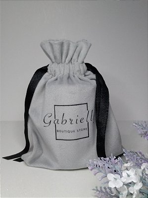 Saquinho de Suede Borda Luxo - Personalizado com a sua Logo ou Marca.