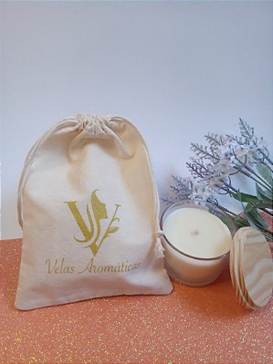 Saquinho de Algodão Cru, Borda Simples - Personalizado com a sua Logo ou Marca.