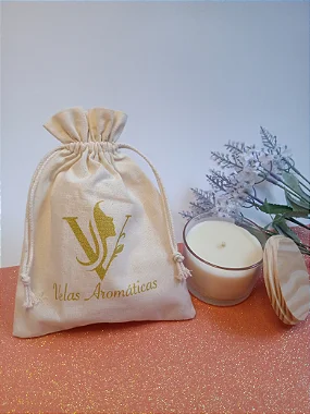 Saquinho de Algodão Cru, Borda Luxo - Personalizado com a sua Logo ou Marca.