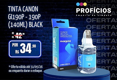 TINTA CANON GI190P - 190P (140ML) BLACK MAXPRINT REF.:61000009