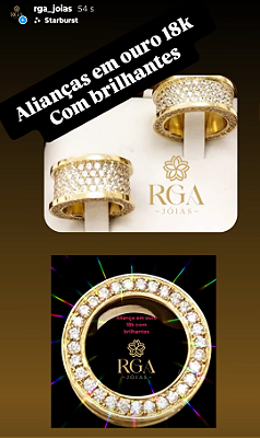 Alianças com diamantes