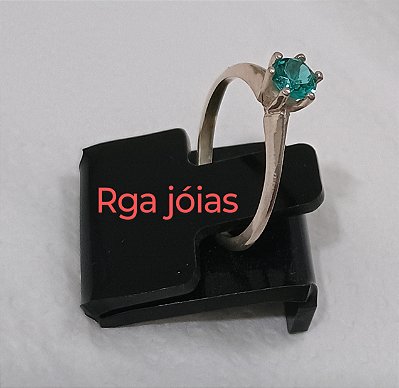 Anel solitário prata 950