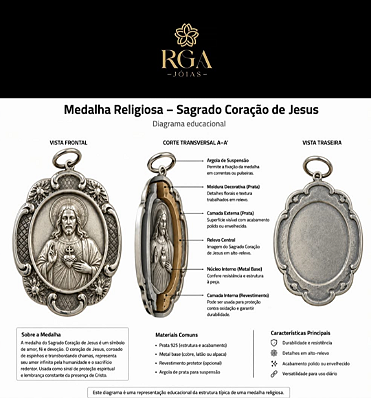 Pingente Sagrado Coração de Jesus