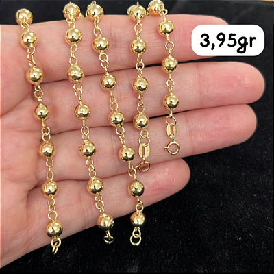 Pulseira  bola em ouro 18k