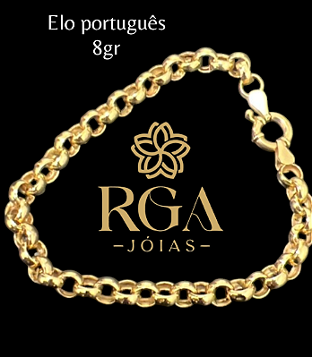 Pulseira elo português em ouro 18k