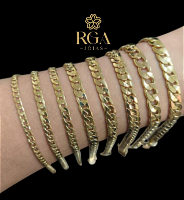 Pulseira masculina em ouro 18k