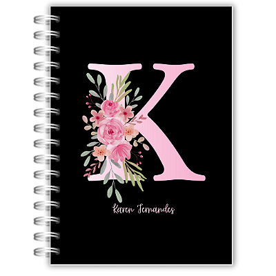 Planner Estudos: Alfabeto Aquarela Preta