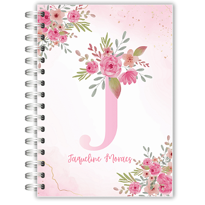 Planner Estudos: Alfabeto Aquarela Rosa