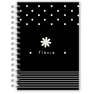 Planner Estudos: Margaridas P&B