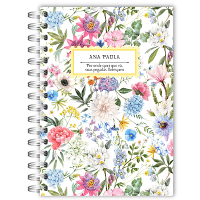 Caderno:  Aquarela Flores