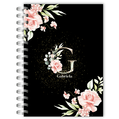 Caderno: Alfabeto Rosas em Preto