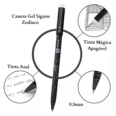 Canetas Signos do Zodíaco - Gel Apagável