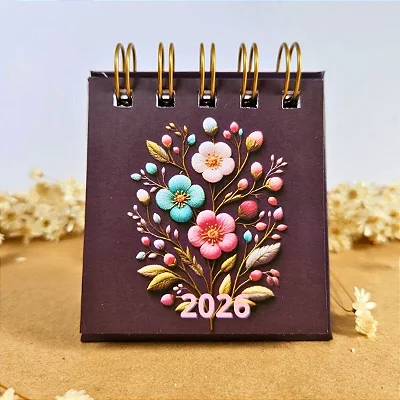 Campo de Primavera - Coleção Flores Noite - Mini Calendário 2026