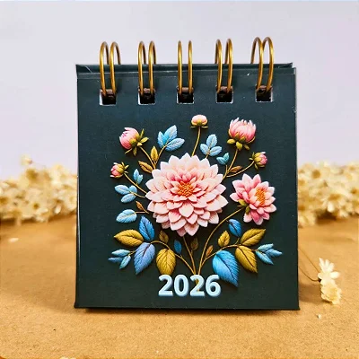 Dália - Coleção Flores Noite - Mini Calendário 2026