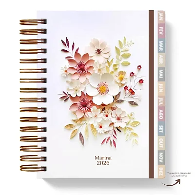 Planner: Marina Coleção Flores e Papel - Hábitos 2026