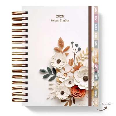 Planner: Selena Coleção Flores e Papel - Hábitos 2026