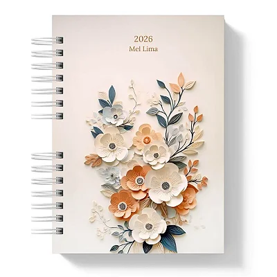 Planner Compacto: Mel 2026 - Coleção Flores e Papel