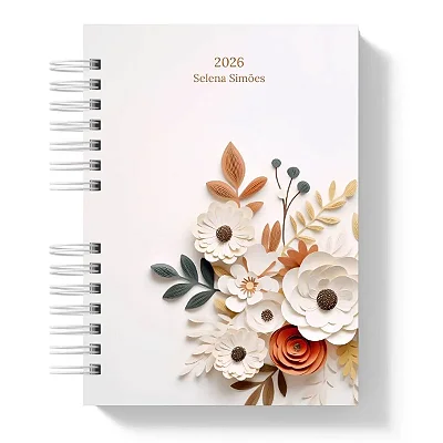 Planner Compacto: Selena 2026 - Coleção Flores e Papel