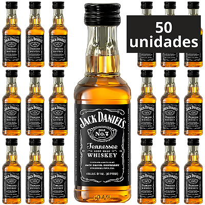 Combo 50 Mini Whisky Jack Daniels Old 7 Tenesse (Plástico)