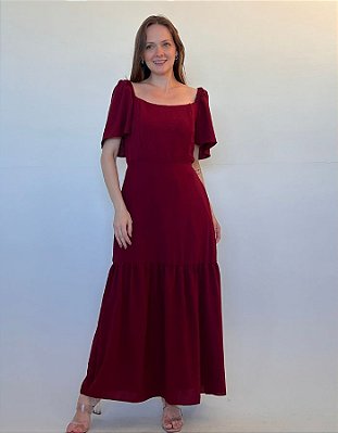 VESTIDO MIDI COM BABADO