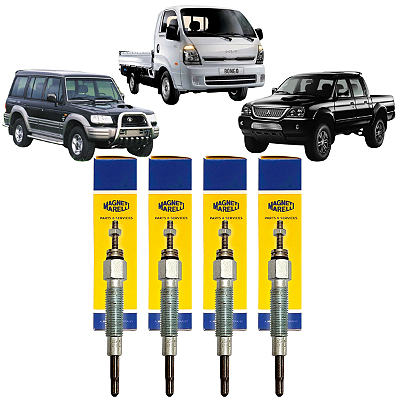 Kit 4 Velas aquecedoras H1 H100 HR Bongo L200 2.5 8V