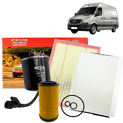 Kit Filtro Troca Completa Sprinter 515 313 2.2 2012 A 2019