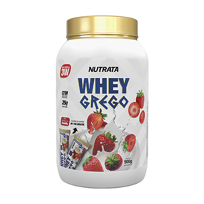 Whey Grego 3 w Sabor Morango Com Chantilly 900gr
