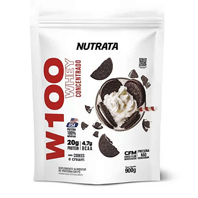 Whey 100% W100 900g Refil Cookies E cream Nutrata