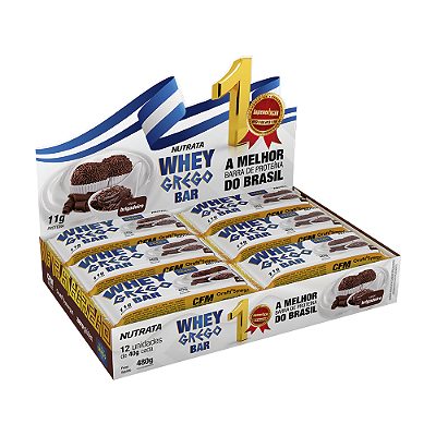 Whey Grego Bar Sabor Brigadeiro 40g Display Com 12 Barras