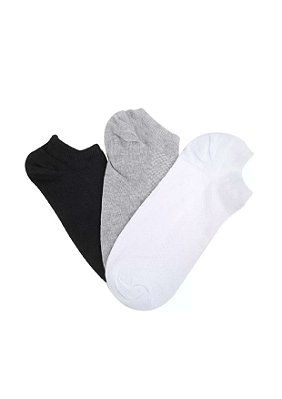 Kit 3 Pares de Meias Unissex Invisível 38 ao 43 Ejos Fitness