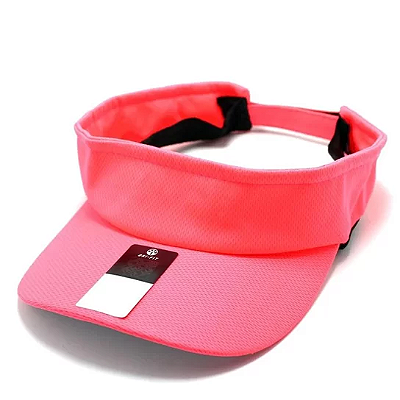 Viseira Rosa Lisa Ajustável Esportiva Caminhada E Corrida.