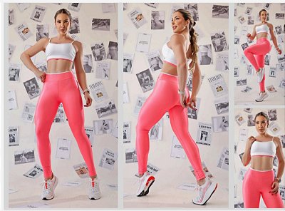 Conjunto Authentic Tamanho M Top Cor Branco Legging ZIG ZAG
