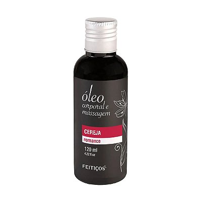 Óleo Aromático para Massagem Corporal - Cereja Romance - 120ml - Feitiços