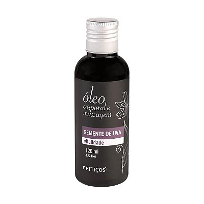 Óleo Aromático para Massagem Corporal - Semente de Uva Vitalidade - 120ml - Feitiços