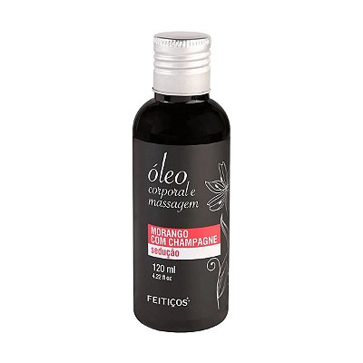 Óleo Aromático para Massagem Corporal - Morango Com Champagne Sedução - 120ml - Feitiços