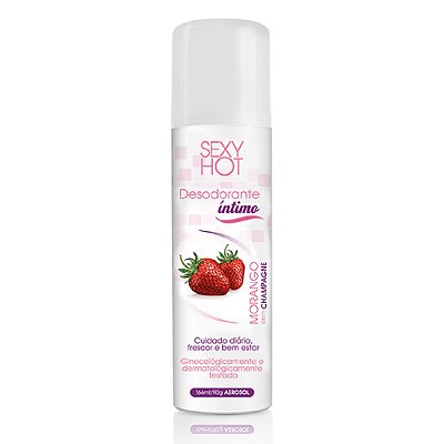 Desodorante Íntimo Aerosol Morango Com Champagne - Sexy Hot - 166ml