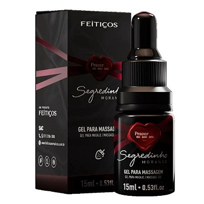 Gel Excitante e Lubrificante Íntimo Segredinho - Morango - 15ml - Feitiços