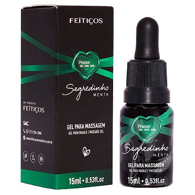 Gel Excitante e Lubrificante Íntimo Segredinho - Menta - 15ml - Feitiços