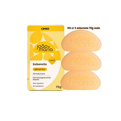 Sabonete  João e Maria Glicerina - kit c/ 3 unidades