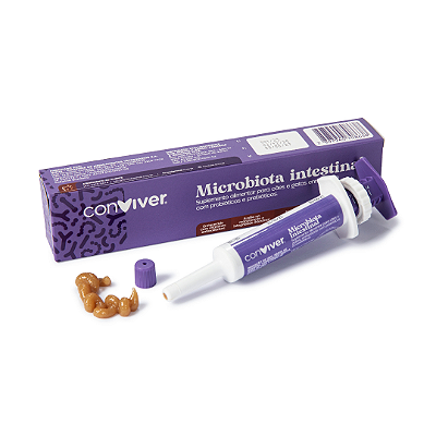 Microbiota Intestinal Conviver | Probiótico para Cães e Gatos 14g | Suporte à Saúde Intestinal Pet