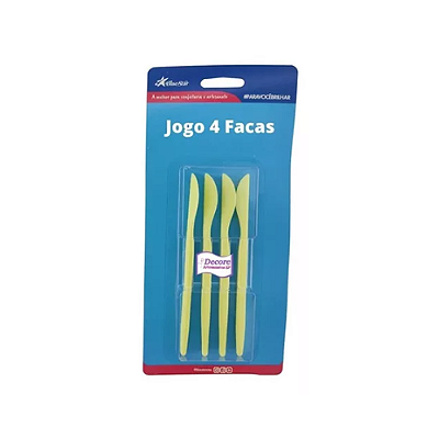 Kit Estecas 4 Facas Biscuit Confeitaria Artesanato Blue Star