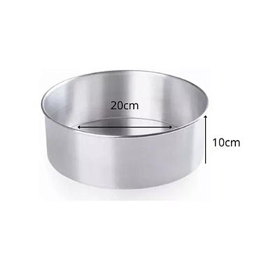 Forma Redonda Para Bolo 20x10cm em Alumínio