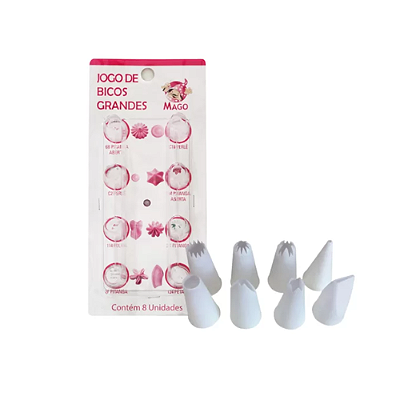 Kit De Bicos De Confeitar Grande C/8 Mago