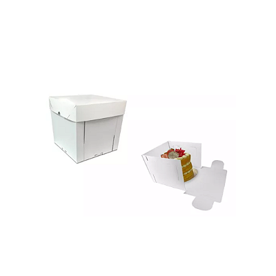 Caixa P/Bolo Cubo Branca 26,5X26,5X25CM Ultrafest