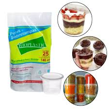 Pote de Plástico Descartável com Tampa 140ml 25un Rioplastic