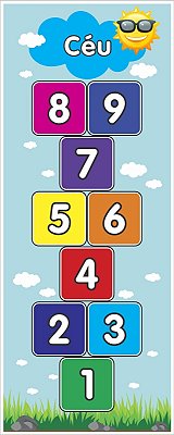 Tapete Amarelinha Infantil Educativo Céu Azul