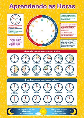 Banner Aprendendo as Horas | Educação Infantil Escolar