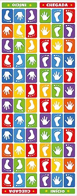 Tapete Amarelinha Infantil Grande Mãos e Pés em Dupla