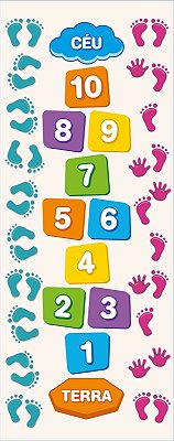 Tapete Amarelinha Infantil Grande 3 em 1: Triplo Desafio